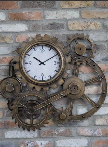 Steampunk Cog Metal Clock