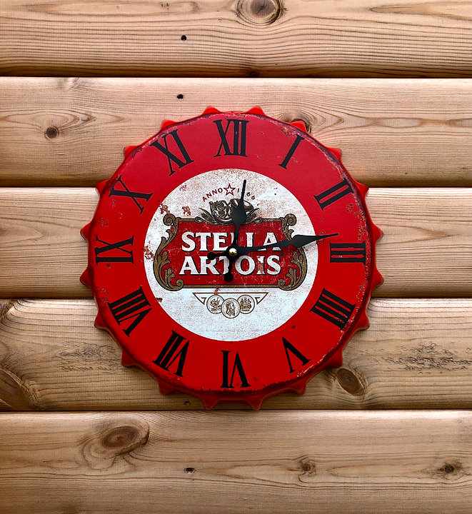 Stella Artois Metal Bottle Top Clock