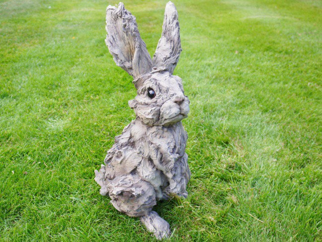 Wood-Effect Rabbit Garden Ornament
