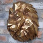 Geometric Lion Head Resin Wall Ornament