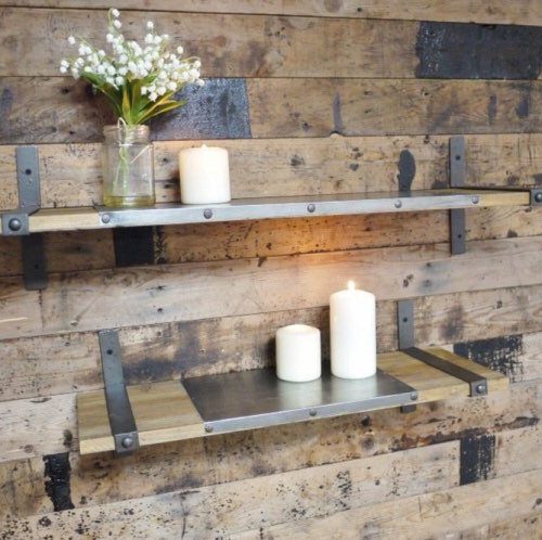 Industrial Pair of Shelves