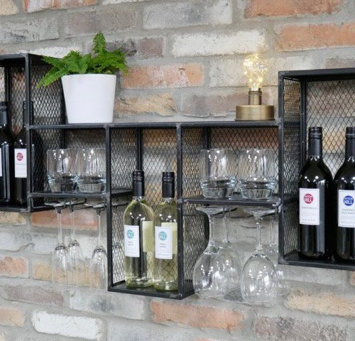Industrial Wall Wine Rack