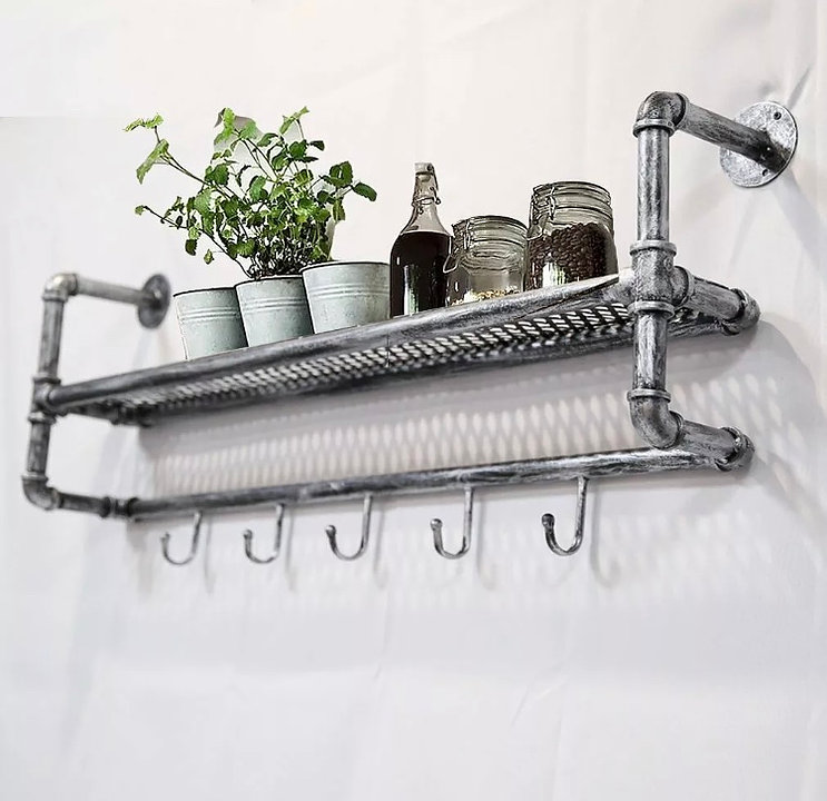 Pipe Shelf with Hooks Carmen Interiors