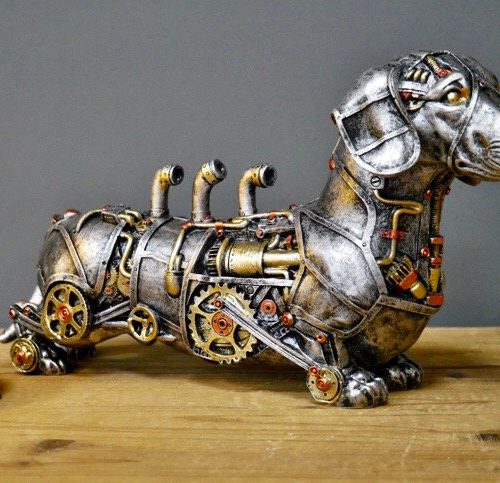 Steampunk Sausage Dog Resin Ornament