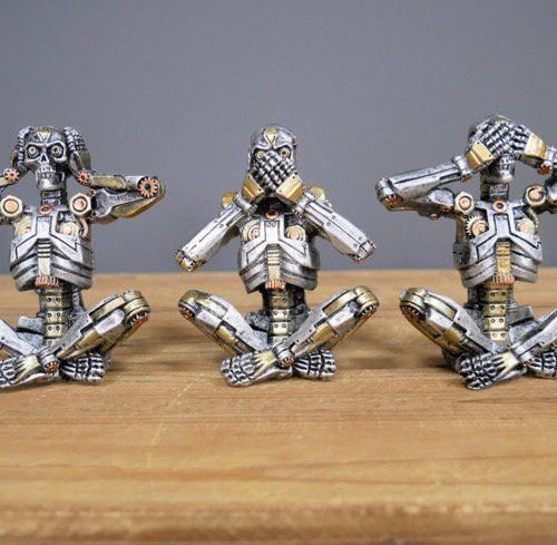 Steampunk Skeleton Resin Ornament Set