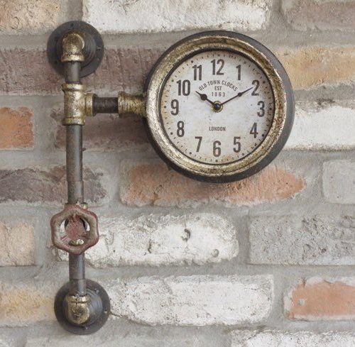 Vintage Industrial Pipe Clock