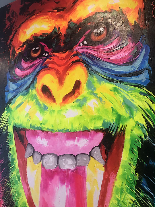 XL Gorilla Hand Painted Art Canvas