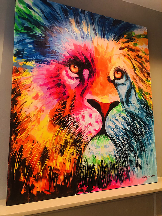 XL Lion Hand Painted Canvas