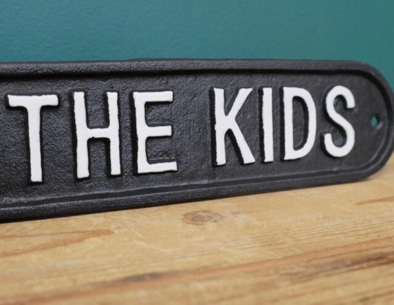 "Beware of the Kids" Cast Iron Sign - Image 2