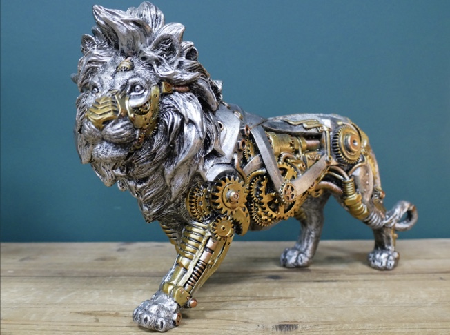 Steampunk Lion Resin Ornament