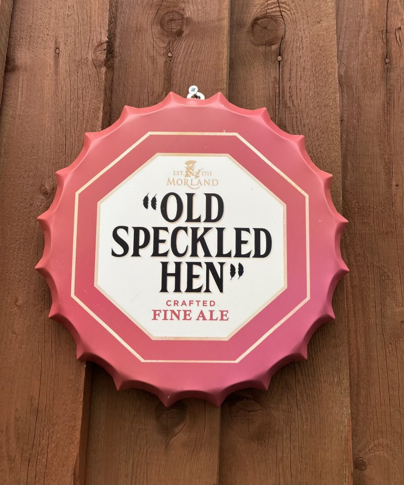 Old Speckled Hen Bottle Top Sign